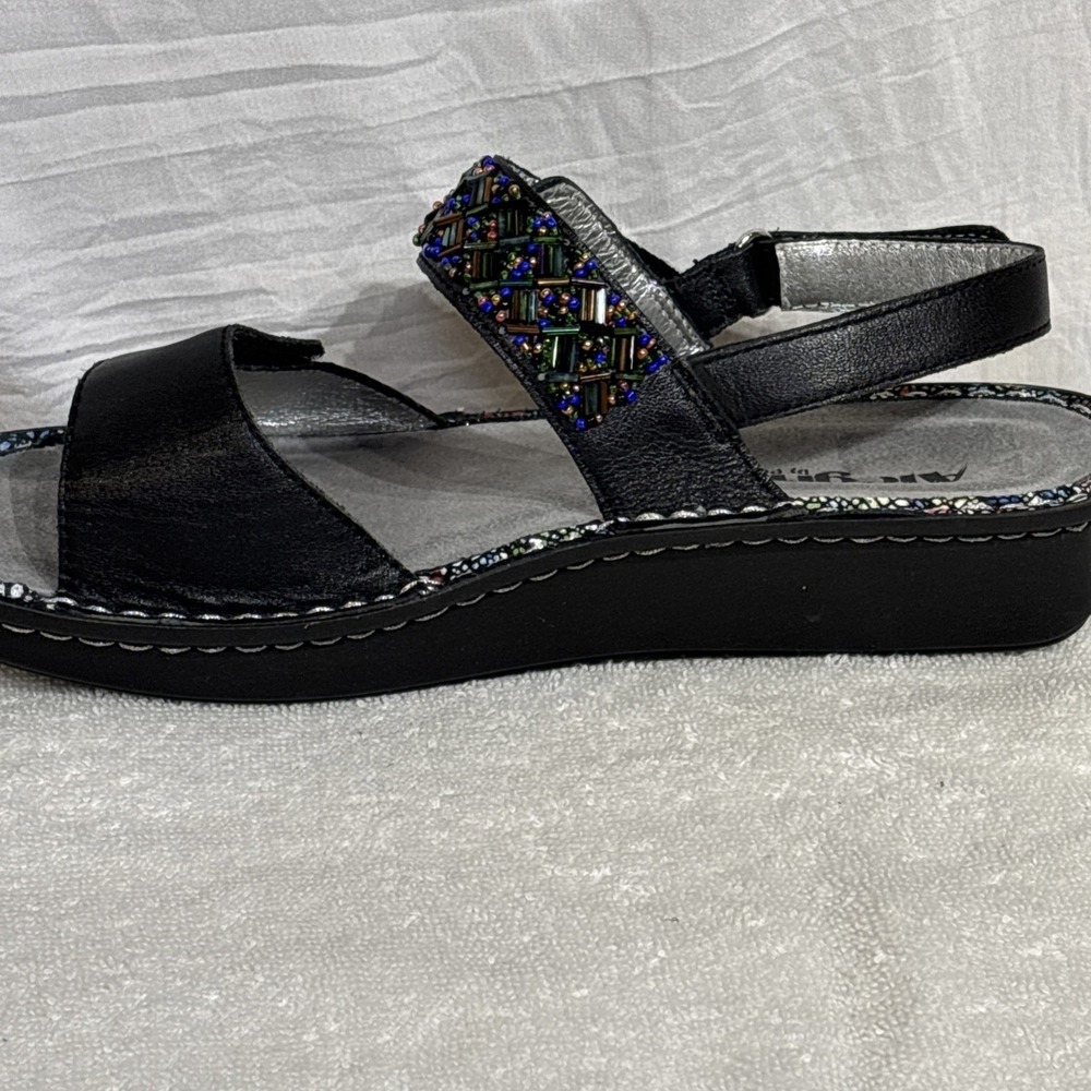 Alegria Women's Verona Fiesta de Nocha Black Beaded Slingback  Sandal Sz US 8 - Picture 6 of 16